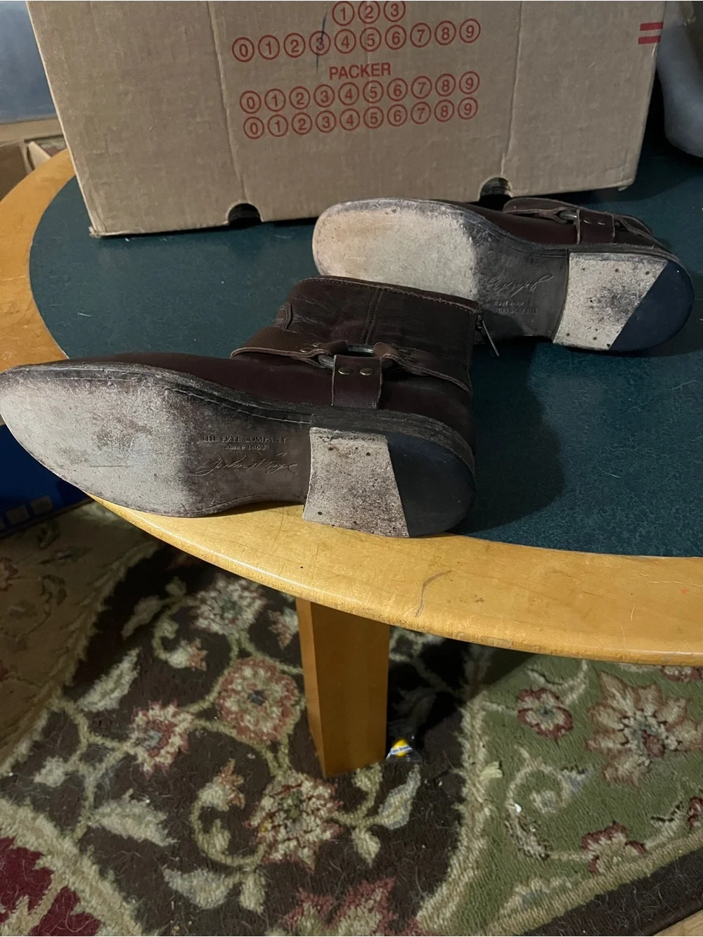 Vintage Frye Dark Brown Leather Harness Boots 6.5 B